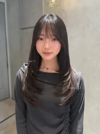 ロング yuuri🎀/大宮 /韓国ヘア/レイヤーのヘアスタイル