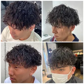 メンズ パーマ/ダブルカラー ブリーチ⭐️海斗のヘアスタイル