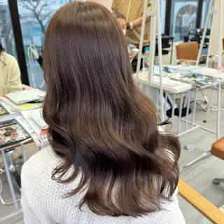 セミロング カラー ヘアアレンジ ブリーチなしカラー /新百合ヶ丘/安形翔のヘアスタイル