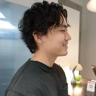 ショート パーマ ヘアアレンジ メンズ 🌐サトウ リョウ🌐のヘアスタイル