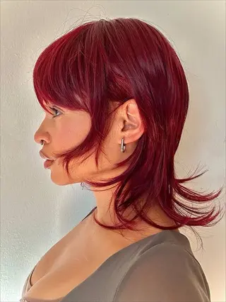 カラー カラー特化美容師 オレンジカラーのヘアスタイル