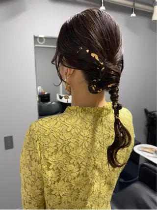 ミディアム ヘアアレンジ CheRiR【シェリール】所属・cherir髪質改善 パーソナルカラー診断のヘアスタイル