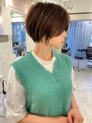 ショート カラー パーマ 平川 一真のヘアスタイル