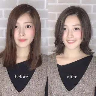 ロング カラー ハイライト、レイヤー カット/西梅田/中西のヘアスタイル