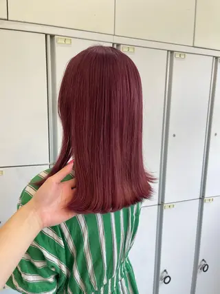 ミディアム カラー HAIR&MAKE  EARTH若葉台店所属・ICHIRI" 艶カラー/縮毛矯正のヘアスタイル