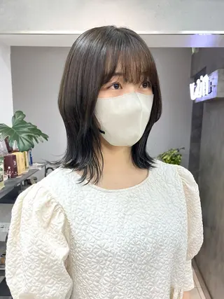 カラー 顔まわり/ボブウルフ 🤍愛唯(めい)のヘアスタイル