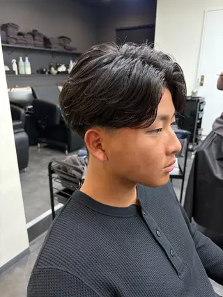 パーマ メンズ スパイキーパーマ 柏NO1 藤本葉のヘアスタイル