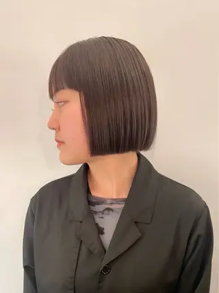 ミディアム カラー 韓国ナチュラル・ ベージュ/落合夏希のヘアスタイル