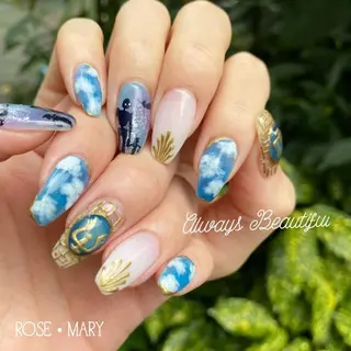 セミロング ネイル ROSE・ MARY 鈴木のネイルデザイン