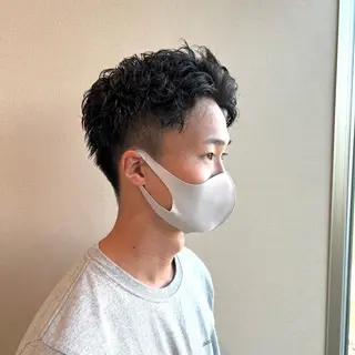 パーマ メンズ 堀結香/顔まわり レイヤー/蒲生四丁目のヘアスタイル