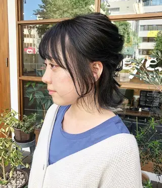 ヘアアレンジ クロスパーマ× 透明感カラー✂︎のヘアスタイル