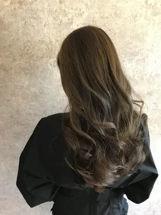 ミディアム カラー パーマ 小顔カット✨ 透明感カラー/村上のヘアスタイル