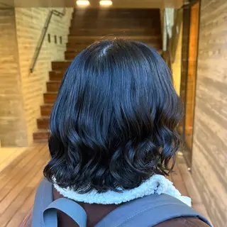 ショート パーマ 韓国風パーマ🌿コテ 巻き風パーマ/るいのヘアスタイル