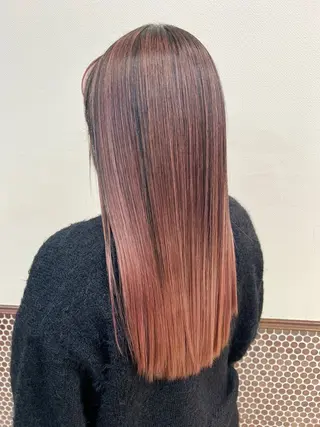 ロング カラー 白髪ぼかし脱白髪染め 大塚綾のヘアスタイル