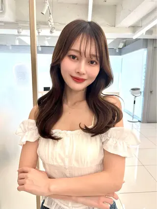 セミロング 顔周り🇰🇷韓国 レイヤー/いづみ💞のヘアスタイル