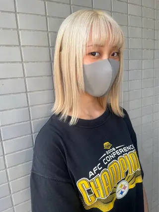 ミディアム ANNDER所属・遠藤惟斗/自由が丘/ 透明感カラー/パーマのヘアスタイル