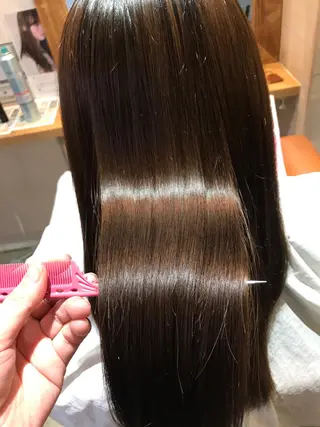 ロング カラー 髪質改善×矯正🫧 韓国ヘアasamiのヘアスタイル