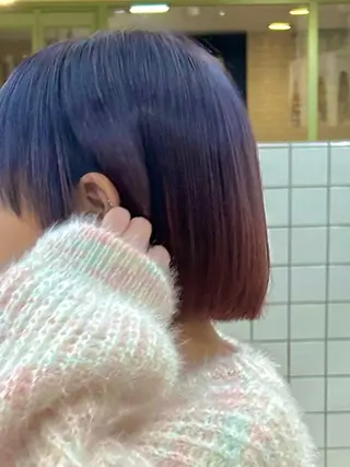 カラー ベージュ/ダブルカラ ー/新潟駅/青柳萌果のヘアスタイル