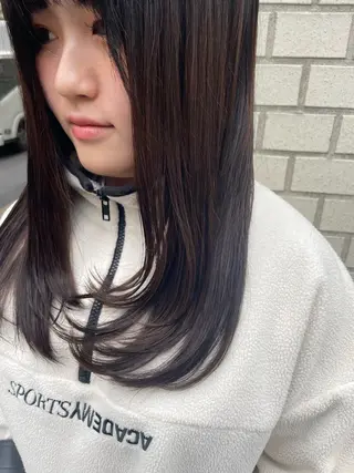 セミロング カラー パーマ ヘアアレンジ ERINA/レイヤー /梅田のヘアスタイル