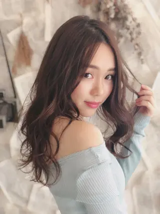 ロング カラー ハットリ ユウイチのヘアスタイル