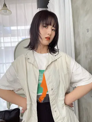 ミディアム 顔まわりレイヤー/ bob及川亜沙美のヘアスタイル