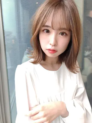 ミディアム 店長/mao/ 前髪/顔周りカットのヘアスタイル