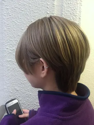 ショート カラー パーマ 💘透明感カラー💘 沖本 将宏のヘアスタイル