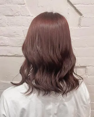 ミディアム カラー 【ピンク/韓国ヘア/ ヘアセット】亜海のヘアスタイル