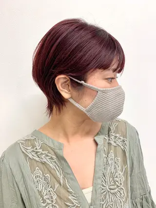 ショート カラー 色白に見える暗髪 梅田・増田のヘアスタイル