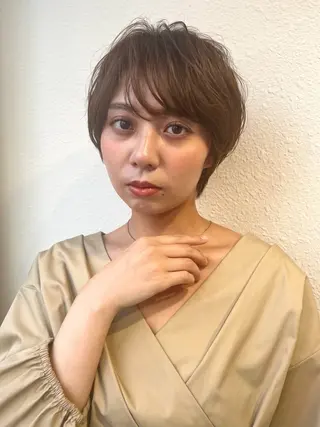 ショート カラー パーマ 小顔カット得意🌟 岩渕麻由のヘアスタイル