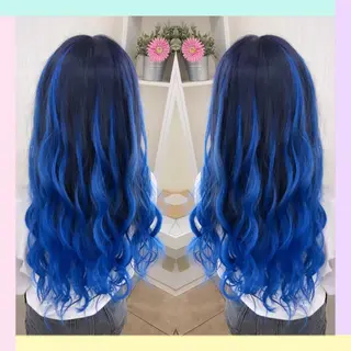 ロング カラー れん/ハイトーン /エクステ/韓国風のヘアスタイル