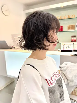 ショート パーマ ZENKO表参道店所属・デジタルパーマ 🌀ボブ　萩原　龍のヘアスタイル