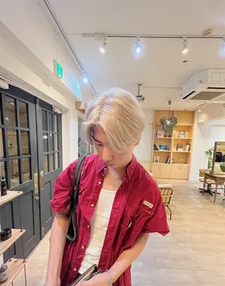 ミディアム カラー メンズ ‪🌿パーマ大好評 メンズヘア🌿ワタルのヘアスタイル