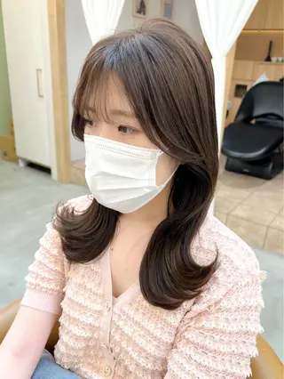 ミディアム 🌷韓国レイヤー/艶 カラー🇰🇷amiのヘアスタイル