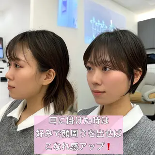 ショート ショートヘア くすみカラー、大場猛のヘアスタイル