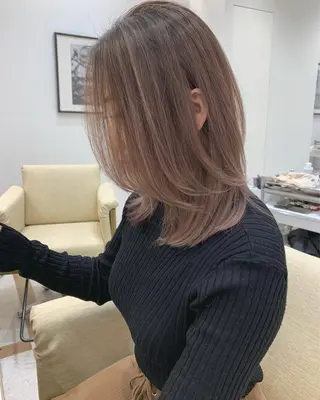 ミディアム カラー 韓国風/顔周りカット /髪質改善RYOTAのヘアスタイル