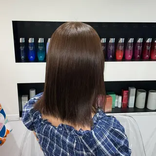 セミロング カラー ななみ.⋆𝜗𝜚 艶カラー/まつパのヘアスタイル