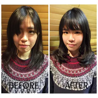 ミディアム 苅田 茂樹のヘアスタイル