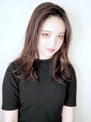 セミロング カラー パーマ メンズヘア特化 崎田 成人のヘアスタイル