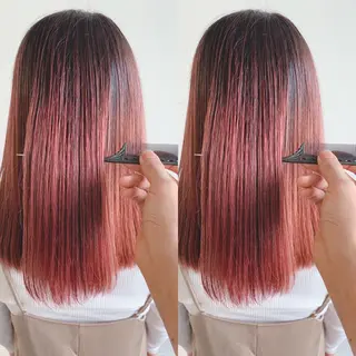 セミロング 髪質改善 上品艶感カラーのヘアスタイル