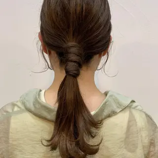 ミディアム ヘアアレンジ レイヤー/韓国ヘア 杉浦結梨のヘアスタイル