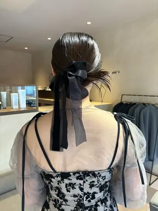 ヘアアレンジ ボブ/タイトアレンジ 個性派結婚式アレンジのヘアスタイル