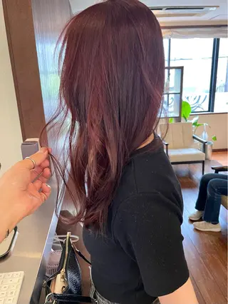 ロング カラー 髪質改善ｶﾗｰ ｹｱﾌﾞﾘｰﾁ/ﾀﾑのヘアスタイル