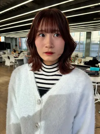 ミディアム カラー dao/ミルクティー /ブラウン/ブロンドのヘアスタイル