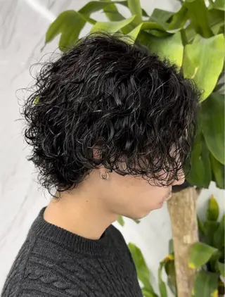 セミロング ⭐️メンズ特化⭐️ パーマ　カラーのヘアスタイル