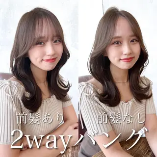 セミロング カラー 顔周り/くびれヘア 韓国ヘア💕風間るなのヘアスタイル