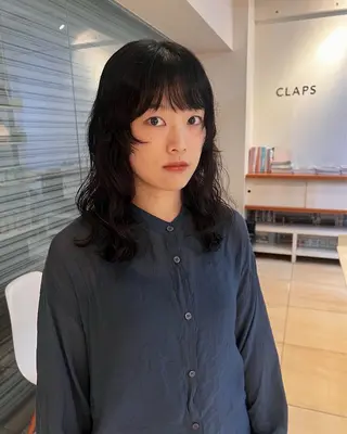 セミロング リリカ🐈‍⬛ブリー チカラー/上永谷のヘアスタイル