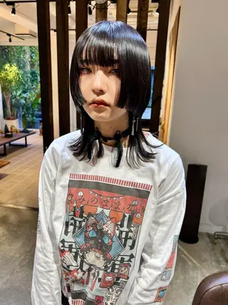 ミディアム 【ロングウルフカット 姫カット】伊藤裕哉のヘアスタイル