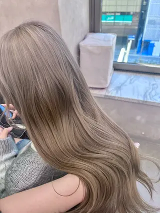 ロング カラー パーマ ヘアアレンジ メンズ キッズ ブリーチなしカラー/ ブラウン/レイヤーのヘアスタイル