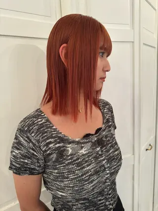 カラー ブリーチカラー🎀 韓国風/寺門美優のヘアスタイル